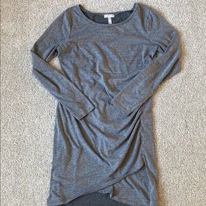 Women's bodycon faux-wrap dress long sleeve (XL)